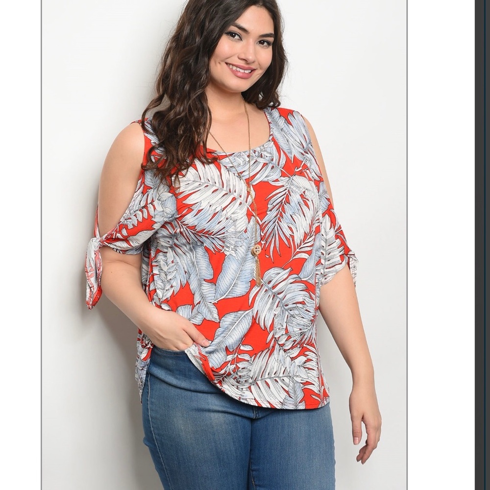 Red plus size top
